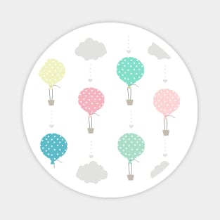 Balloon and clouds baby pattern, wallpaper Magnet